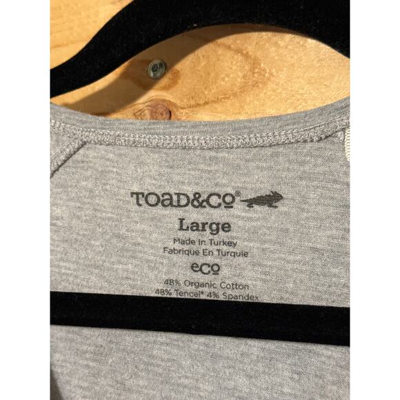 Toad & Co Casual Grey T Shirt Organic Cotton Size Womens L - Picture 2 of 3
